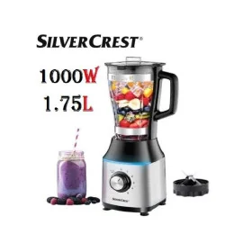 Blender Électrique SilverCrest avec Bol en Verre 1.75L - 1000W - Modèle BL1049-GS - Noir et Argent