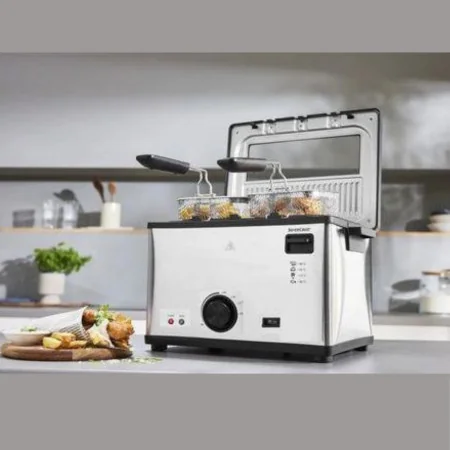 SilverCrest Friteuse Inox 3 Paniers 4L 2000W DF3700-GS - Noir/Argent 2