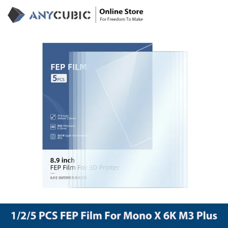 Fep Film For Photon Mono X / 6k/M3 PLUS/X2/X 6KS 3D Printer 5pcs/pack (S020055)