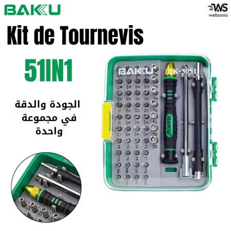 Kit de Tournevis BAKU BK-3051 - Outil de Précision pour Réparation, Multi-Têtes Interchangeables