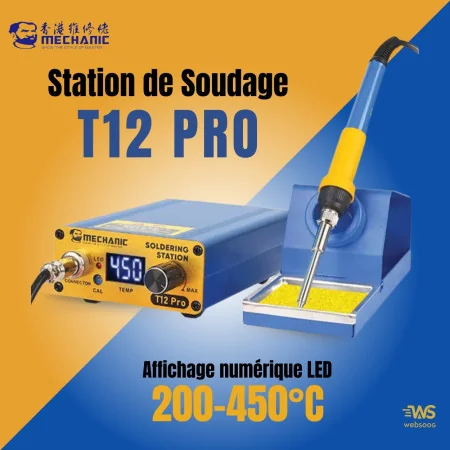 Station de Soudage Intelligente MÉCANICIEN T12 PRO - Contrôle de Température, Anti-Statique