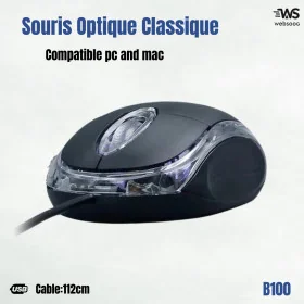 Souris Optique Classique Mac Tech B100 - Design Élégant et Confortable, Haute Réactivité, pour Ordinateur Portable et PC