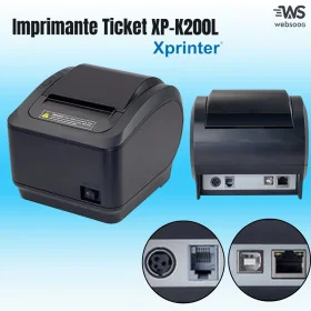 Imprimante Ticket Thermique Xprinter XP-K200L - Impression Rapide et Fiable, Connexion USB