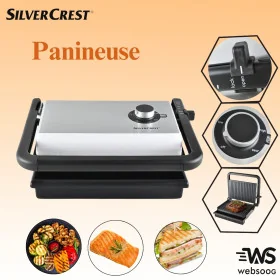 SilverCrest Panini Grill 1200W HRG1101 - Noir/Argent - Presse à Sandwichs Haute Performance