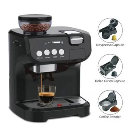 Machine à Café Multifonction 3en1 Kitchen Lab KL-CG5003 - 1450W, Compatible Café Moulu, Capsules et Dosettes 3