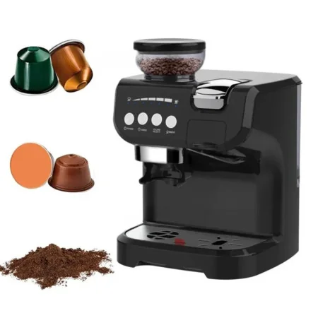 Machine à Café Multifonction 3en1 Kitchen Lab KL-CG5003 - 1450W, Compatible Café Moulu, Capsules et Dosettes 2