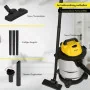 Aspirateur Eau et Poussière Boma BS6058CB - Inox/Jaune, Haute Performance, Capacité Étendue