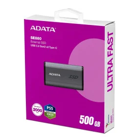 Disque SSD Externe ADATA SE880 500 GB USB 3.2 Gen 2x2 Type-C Vitesses Ultra-Rapides Jusqu'à 2000 Mo/s