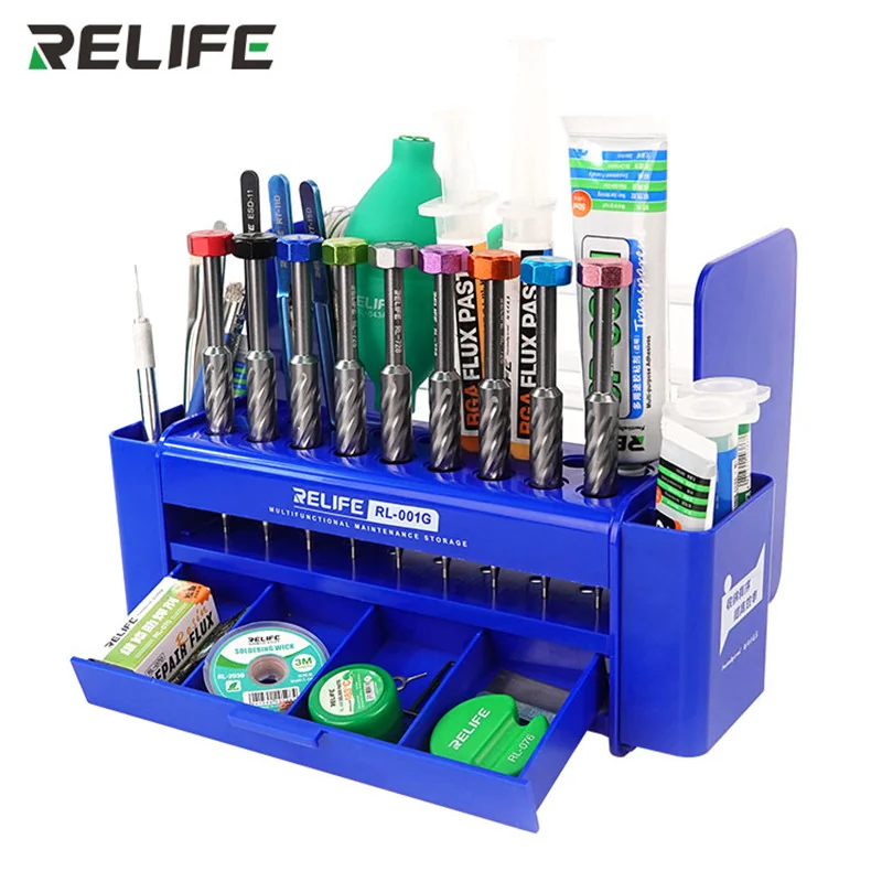Boîte de Rangement Multifonctionnelle RL-001G RELIFE - Grande Capacité, Durable, Organisation Outils Réparation Téléphone