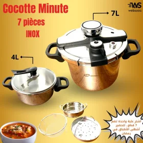 Cocotte minute Brendeli 4L + 7L (7 pièces) en Inox Polyvalence et Sécurité