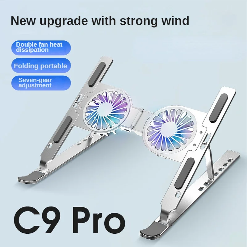 Support Refroidisseur pour Ordinateur Portable LAPTOP C9 avec Double Ventilateur Rotatif à 360 Degrés