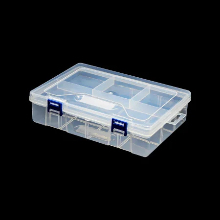 boîtes de rangement à 2 ETAGE compartiments En plastique transparent Réglables