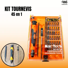 Kit Tournevis de Précision Mac Tech MT-ACC19 - 45 en 1, Multifonction et Professionnel