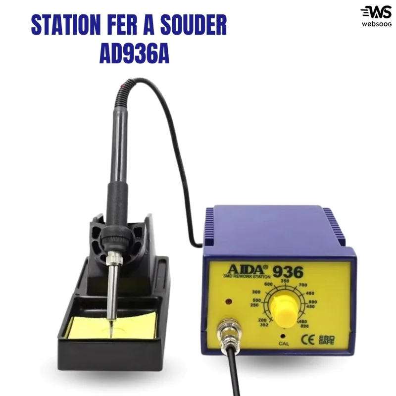 Station de Soudage AIDA AD936A - Température Réglable, Chauffage Rapide, Idéale pour Électronique et Réparation