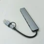 Adaptateur USB-C 8 en 1 Compatibilité BC1.2, Lecteur de Cartes Intégré, Hub Multiport