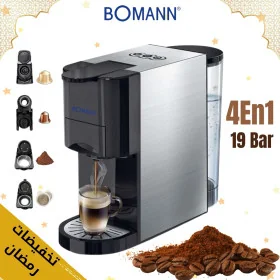 Cafetière Bomann 19 Bar 4En1 1450W Expresso Multi-Capsules Es1190Cb-Gris