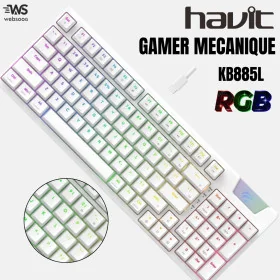 CLAVIER HAVIT GAMER MECANIQUE RGB KB885L