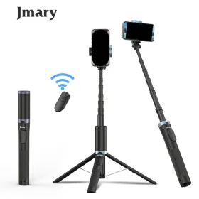 Trépied Rétractable JMARY KT-259 avec Perche à Selfie et Clip Téléphone Rotatif à 360°