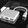 Adaptateur Type-C 3 en 1 USB-C vers HDMI 4K + USB 3.0 + Charge Rapide PD – Hub Intelligent pour MacBook et PC