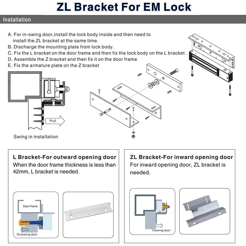 Double door 280KG magnetic lock + bracket
