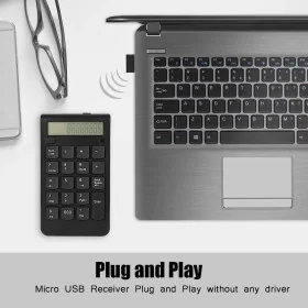 Mini pavé numérique USB 2,4 GHz, 19 touches, écran LCD pour ordinateur portable, de bureau et professionnel