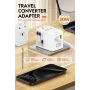 Adaptateur de Voyage Universel SIYOTEAM Z9 - Multi-Prises UK/EU/US/AU avec 1x USB QC3.0 et 2x Type-C PD