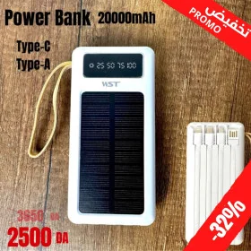 Power Bank OS02 – 20000mAh Ultra Résistante, Charge Rapide, USB-C + Double USB-A