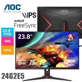 ECRAN AOC Gaming Monitor 24G2E5 23.8" FULL HD – 1 MS – 75Hz FORMAT DALLE IPS – HDMI – VGA- NOIR ET ROUGE FreeSync Gaming Monitor