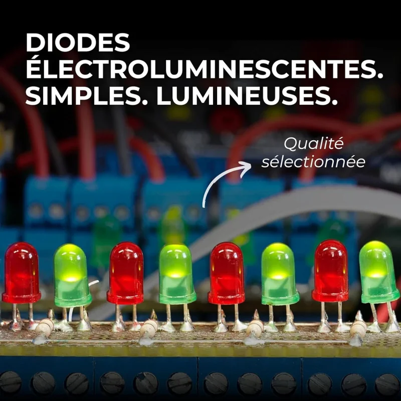 LED 5mm Bleu/Vert/Rouge/Jaune – Composants Haute Luminosité pour Projets Électroniques