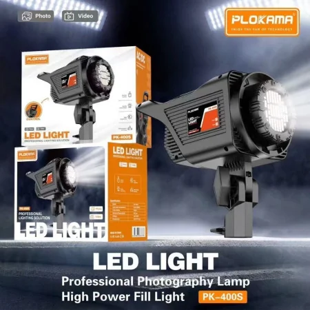 Plokama PK-400S – Lampe Vidéo LED Professionnelle à Intensité Réglable pour Studio Photo & Vidéo