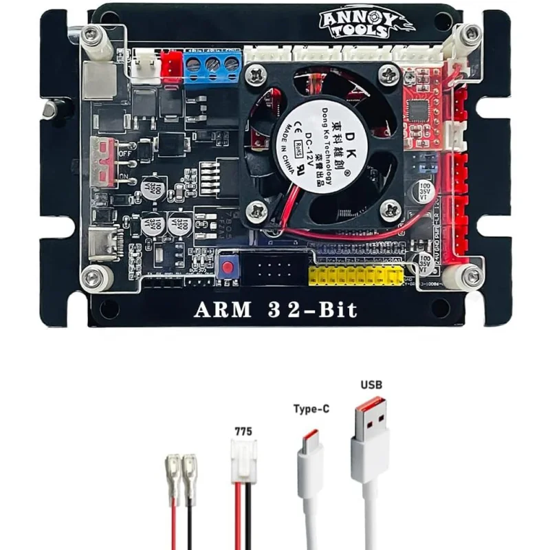 Carte de Contrôle CNC ANNOY TOOLS 3 Axes 32 Bits GRBL 1.1F – Pilote Moteur Pas-à-Pas A4988, Compatible Broche 500W/NEMA23/Laser