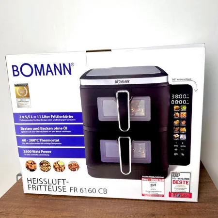 Friteuse Sans Huile BOMANN Double Panier 11L, 2800W FR 6160 CB , Thermostat 60-200°C 6