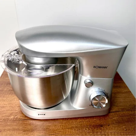 Pétrin BOMANN KM 6170 CB – Bol Inox 6L, 1500W, 8 Vitesses, Double Crochet Silver/Black 5