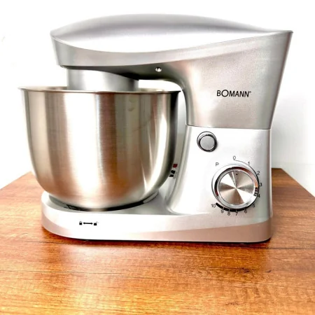 Pétrin BOMANN KM 6170 CB – Bol Inox 6L, 1500W, 8 Vitesses, Double Crochet Silver/Black