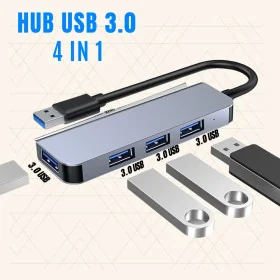 Hub USB 3.0 Pro-tech - 4 Ports P-U04, Vitesse 5 Gbps - Compatible Windows, Mac, Linux
