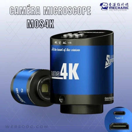 Caméra Microscope 55MP HD 4K avec Télécommande – Sortie HDMI & Type-C, Objectif C/CS