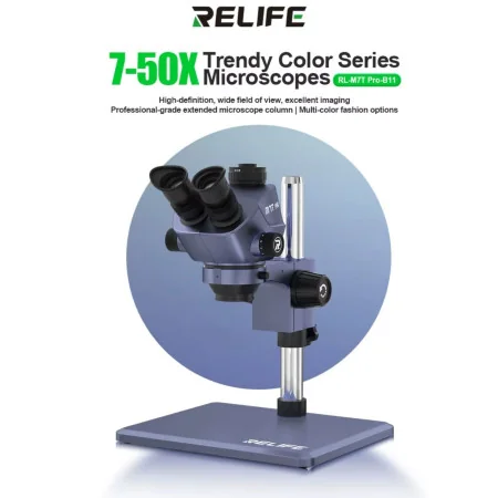 Microscope Trinoculaire RELIFE RL-M7T Pro – Stéréo HD, Haute Précision pour Réparation Électronique