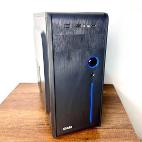 Boitier PC CANAR –Design Élégant avec Ports USB et Audio en Façade, LED Bleue