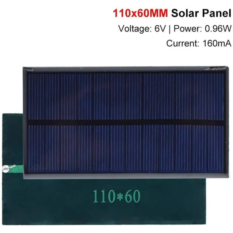 Solar Panel 6V, 160mA, 0.96W, 110*60mm