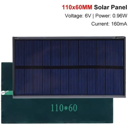 Solar Panel 6V, 160mA, 0.96W, 110*60mm