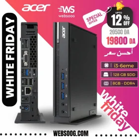 Mini PC ACER N4640G - i3 6ème Gén, 128GB SSD, 8GB DDR4 KABA État A++