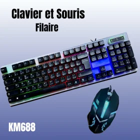 Combo Clavier et Souris Filaire KM688