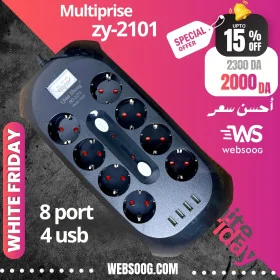 Multiprise smart power 8 port +4 usb zy-2101