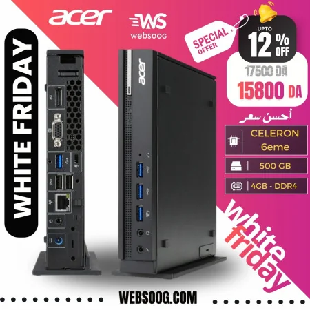 Mini PC ACER N4640G - CEL-6ème Gén, 500GB HDD, 4GB DDR4 KABA État A++