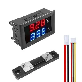 Ampèremètre Voltmètre Numérique Rouge Bleu LED DC 0-100V - 50A