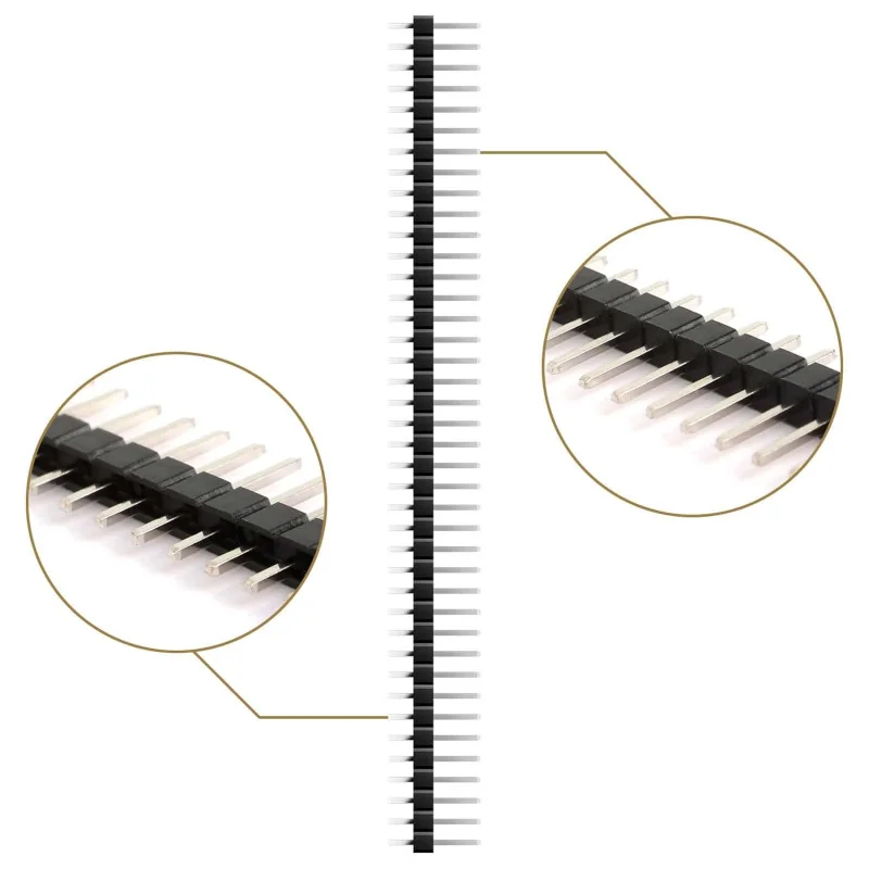 2.54mm High Quality Gold Plating 1*40pin Straight Single Row Round Pin Header