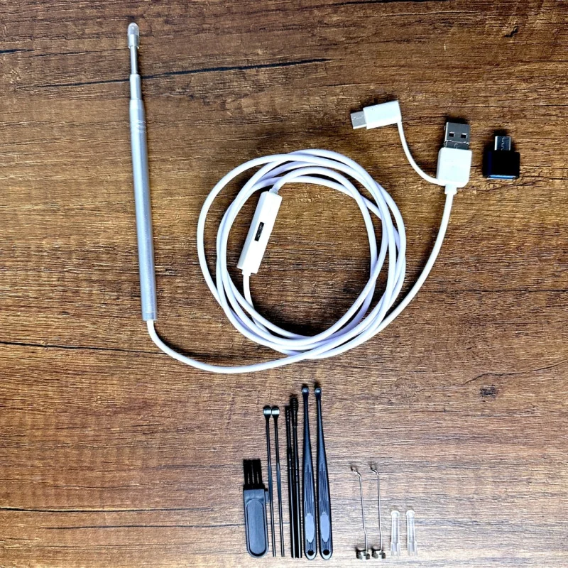 Caméra Endoscope Oreille HD 3-en-1 USB – Étanche, 3.9mm silver S-MCR67