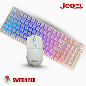 Combo clavie & Souris JEDEL CKL114 SWITCH RED BLACK/WHITE