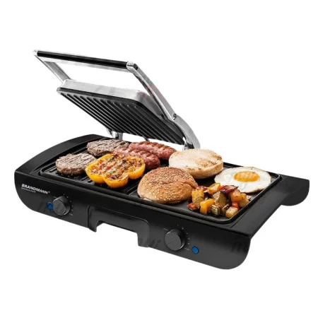 Grill à Viande Électrique 2-en-1 Brandmann BR-SM-003 – 1500 W, Plaques Indépendantes & Température Réglable 2