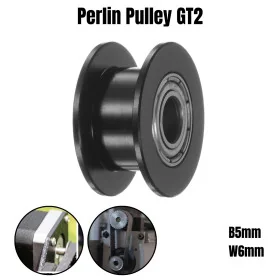 Perlin Pulley GT2 Alumium without teeth 20T B5mm W6mm (Idler Wheel) BLACK